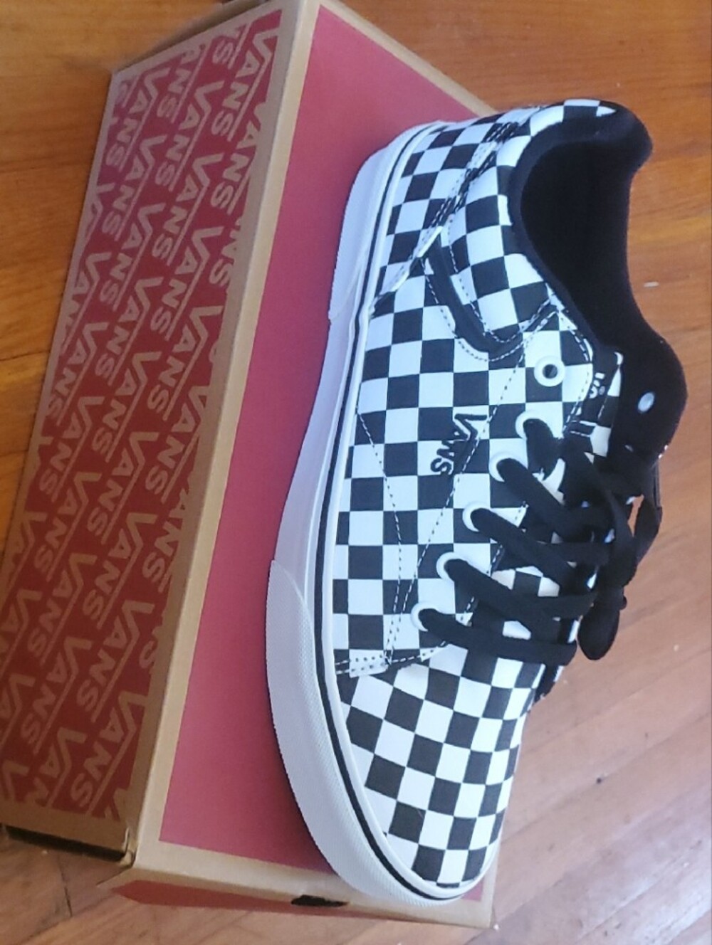 Vans Checkerboard Low-Top Sneakers in Black and White